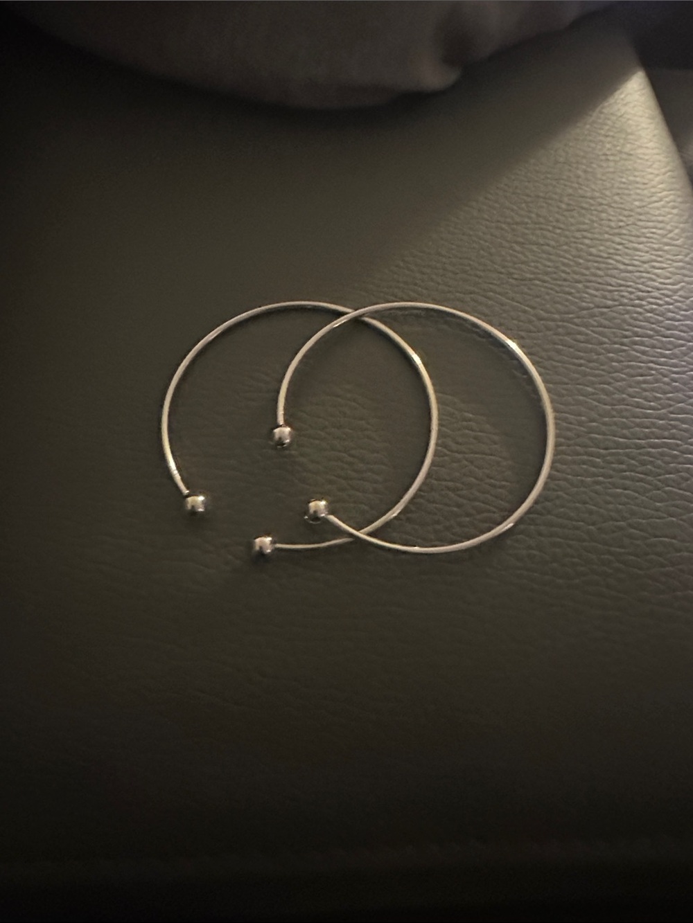 Sterling Silver thinners bangles  with Bead Ends - Silver (Plain)